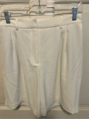 Rachel Zoe Off White A-Line Pleated Shorts
